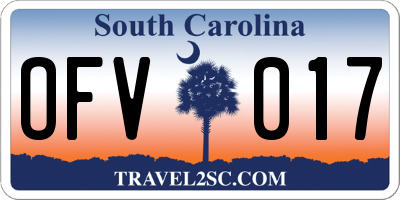 SC license plate OFV017