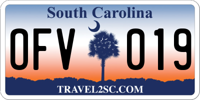 SC license plate OFV019