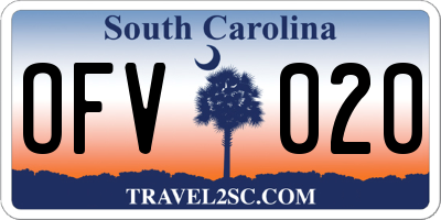 SC license plate OFV020
