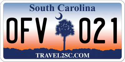 SC license plate OFV021