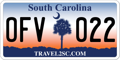 SC license plate OFV022