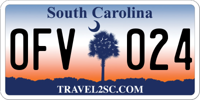 SC license plate OFV024