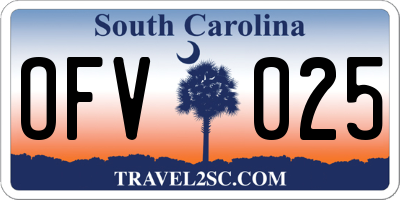 SC license plate OFV025