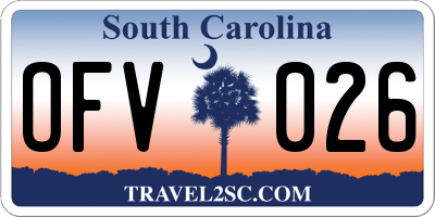 SC license plate OFV026