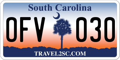 SC license plate OFV030