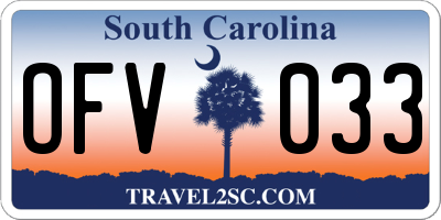 SC license plate OFV033