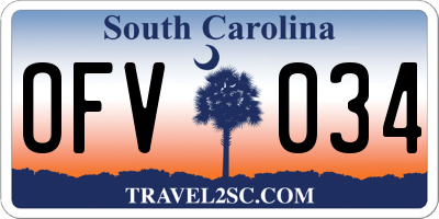 SC license plate OFV034