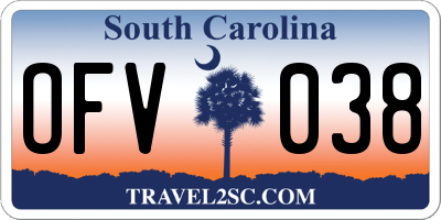 SC license plate OFV038