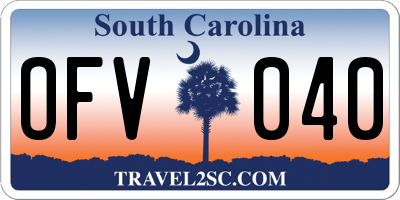 SC license plate OFV040