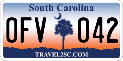 SC license plate OFV042