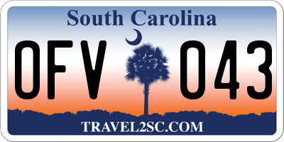SC license plate OFV043
