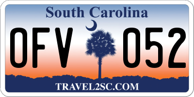 SC license plate OFV052