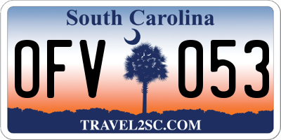 SC license plate OFV053