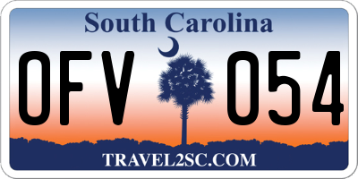 SC license plate OFV054
