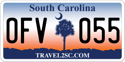 SC license plate OFV055