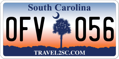 SC license plate OFV056