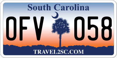 SC license plate OFV058