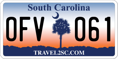 SC license plate OFV061