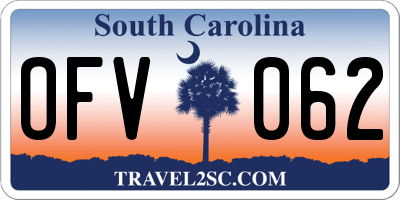 SC license plate OFV062