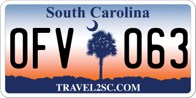 SC license plate OFV063