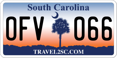 SC license plate OFV066