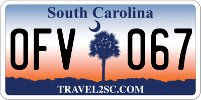 SC license plate OFV067