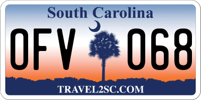 SC license plate OFV068