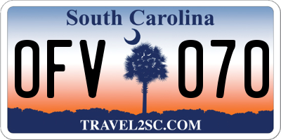 SC license plate OFV070