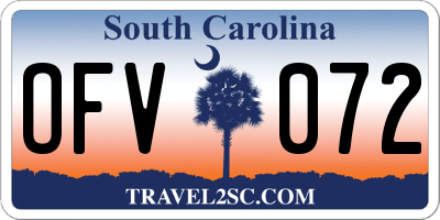 SC license plate OFV072