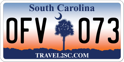 SC license plate OFV073