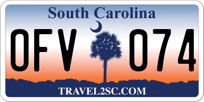 SC license plate OFV074