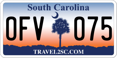 SC license plate OFV075