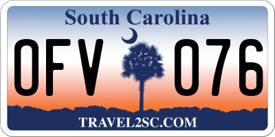SC license plate OFV076