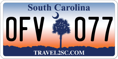 SC license plate OFV077
