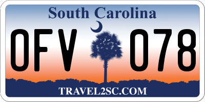 SC license plate OFV078