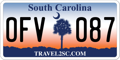 SC license plate OFV087