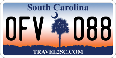 SC license plate OFV088