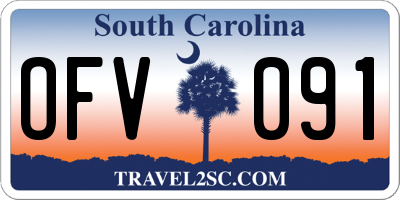 SC license plate OFV091
