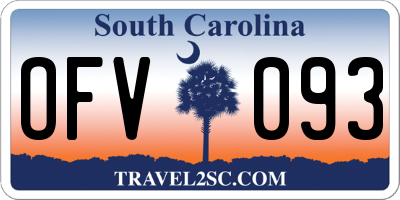 SC license plate OFV093
