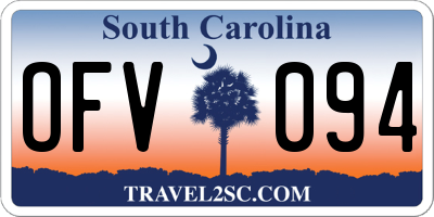 SC license plate OFV094
