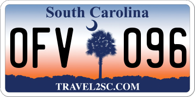 SC license plate OFV096
