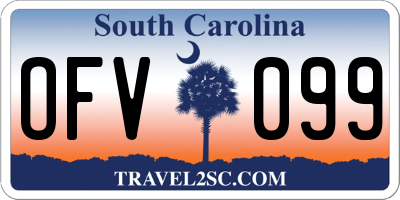 SC license plate OFV099