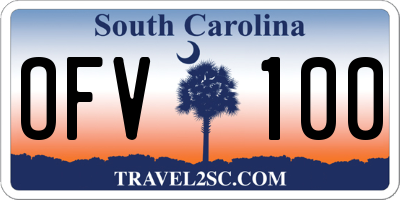 SC license plate OFV100