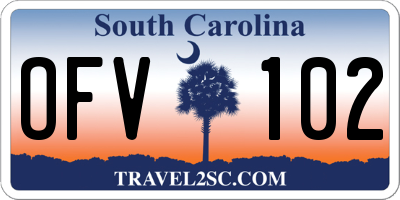 SC license plate OFV102