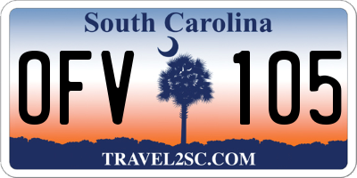 SC license plate OFV105