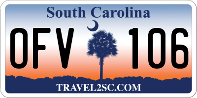 SC license plate OFV106