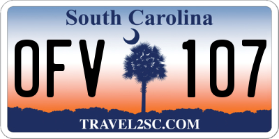 SC license plate OFV107