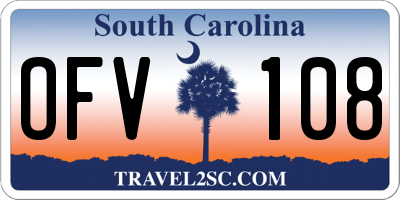SC license plate OFV108