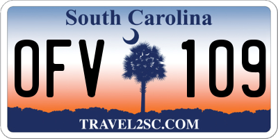 SC license plate OFV109