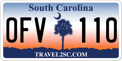 SC license plate OFV110
